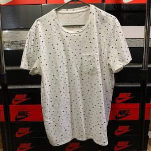 Urban Outfitters White Black Speckled Dots Short-Sleeve Pocket T-Shirt (Large)